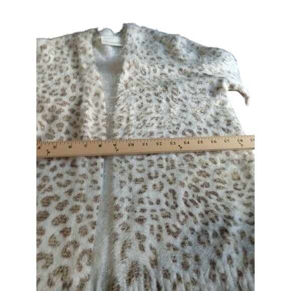 Cynthia Rowley Womens size S Beige White Leopard Print Cardigan Sweater - Picture 6 of 8